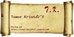 Tomor Kristóf névjegykártya