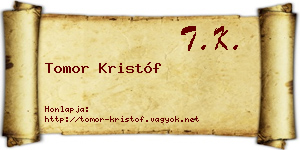 Tomor Kristóf névjegykártya