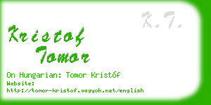 kristof tomor business card