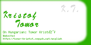 kristof tomor business card